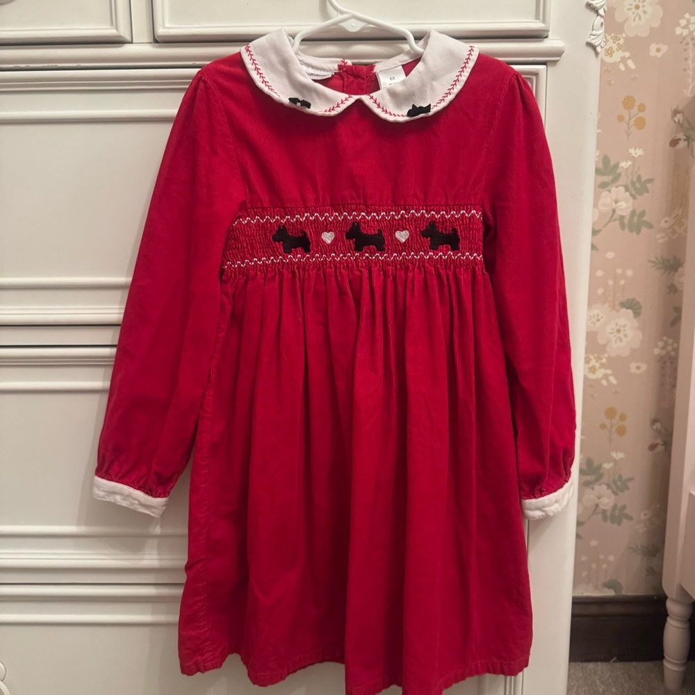 Vintage Youngland Girls Scotty Dog Holiday Dress
